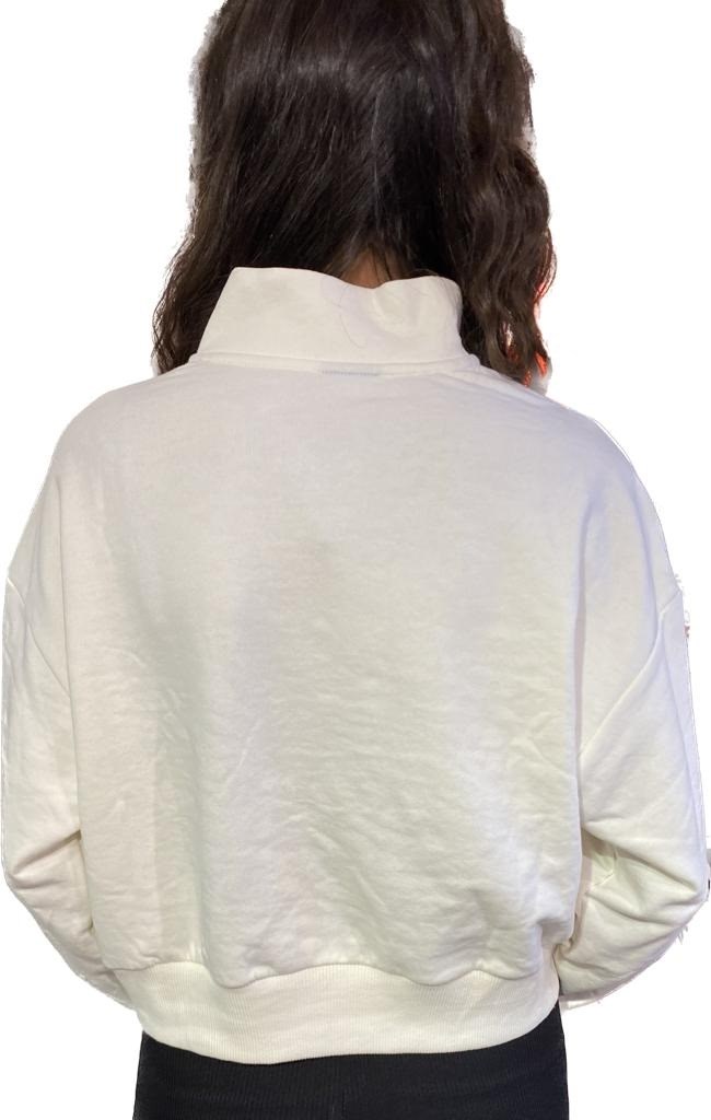 Lumberjack Bena Half Zıp Kadın Sweatshirt Beyaz