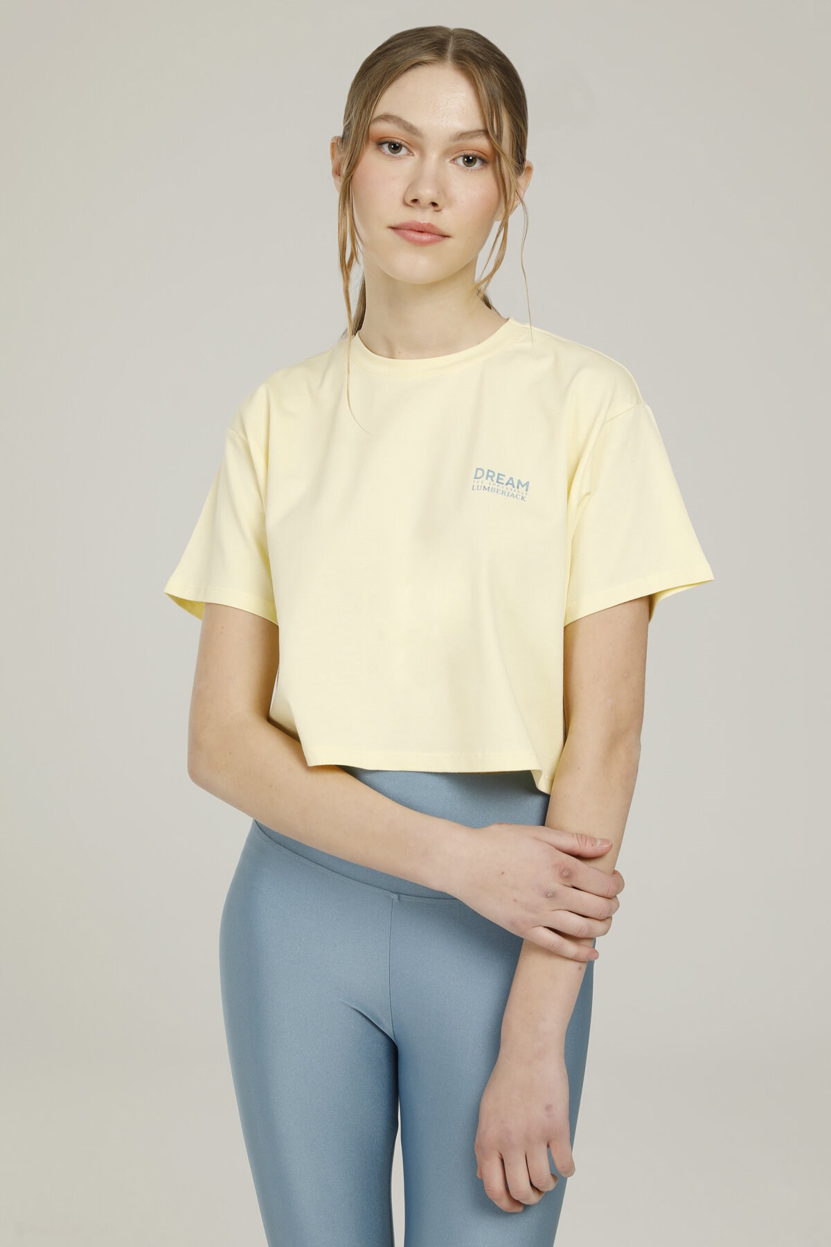 Lumberjack 2M Ct1103 Daısy Slogan Detaıled Kadın T-Shirt Sarı
