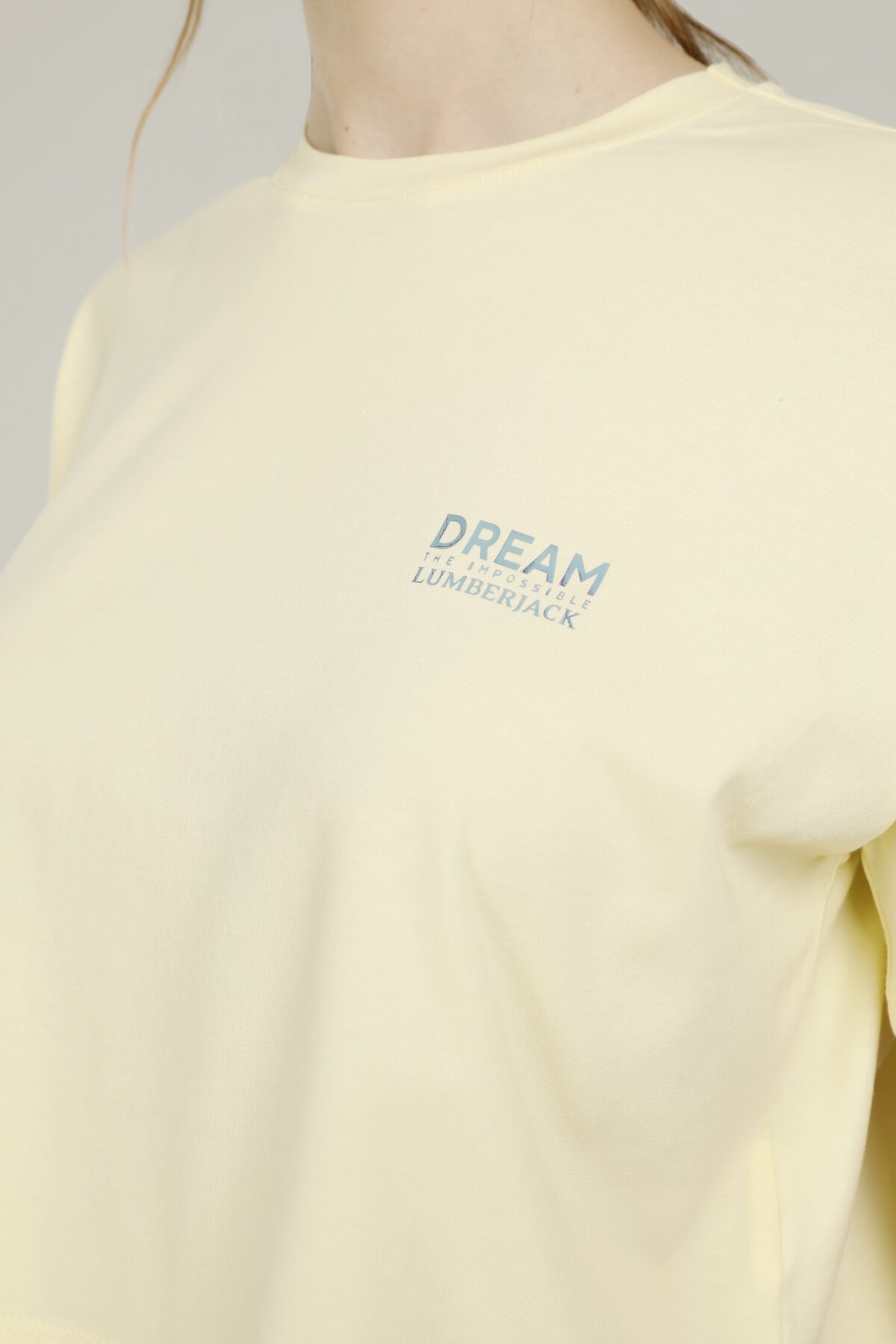 Lumberjack 2M Ct1103 Daısy Slogan Detaıled Kadın T-Shirt Sarı