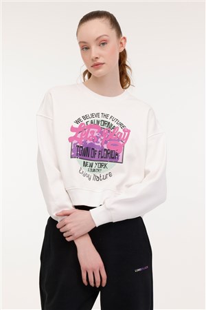 Lumberjack 4W Wl Bonnı 16Ss507 4P Kadın  Ekru Sweatshırt