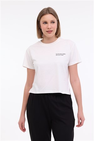 Lumberjack 5M Wl Anna 11 5Fx Ekru Kadın Kkol T-Shırt