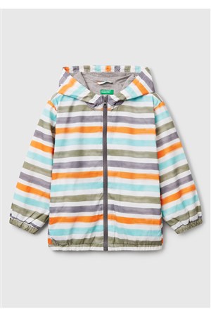 Benetton Mix Erkek Bebek Çizgili Yağmurluk