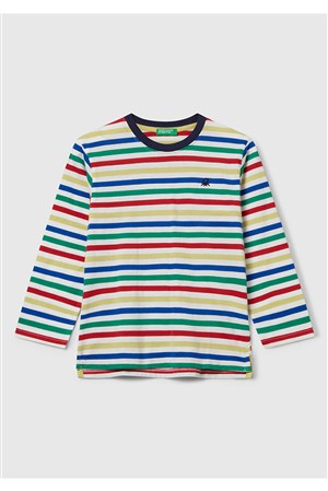 Benetton Erkek Bebek Çizgili Uzun Tshırt