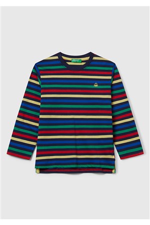 Benetton Erkek Bebek Çizgili Uzun Tshırt