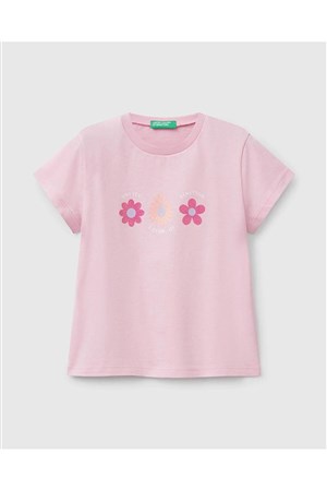 Benetton Açık Pembe Kız Bebek Tshırt