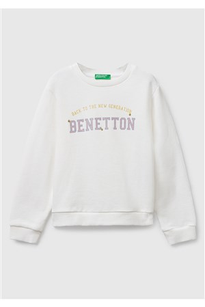 Benetton Kız Bebek Beyaz Sweatshırt
