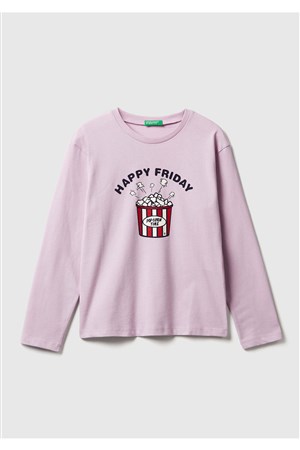 Benetton Kız Çocuk Uzun Tshırt