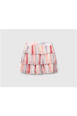 Benetton Kız Çocuk Pembe Bnt-G Batik Etek