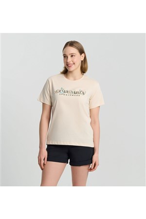 Columbia Kadın Ekru Kısa Kollu T-Shirt T-Shirt