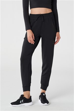 Hummel Siyah Kadın Regular Fit Geniş Paça Baskılı Eşofman Altı