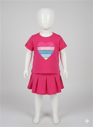 Benetton Kız Çocuk Koyu Pembe Tshirt