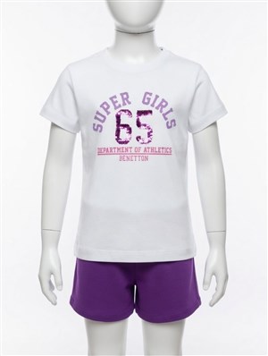 Benetton Kız Çocuk Beyaz Tshirt