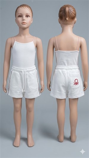 Benetton Beyaz Kız Çocuk Şort