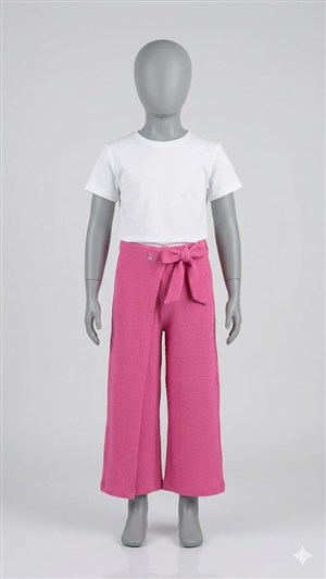 Benetton Kız Çocuk Pembe Pareo Pantolon